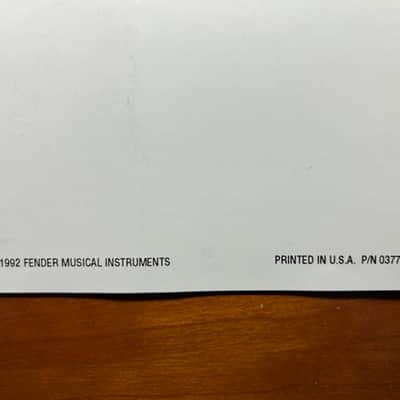 1992 Fender Instruction Manual - All American guitars and basses image 2
