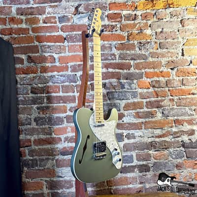 Fender American Elite Telecaster Thinline Electric Guitar w/OHSC (2020s - Satin Jade Pearl Metallic) image 8