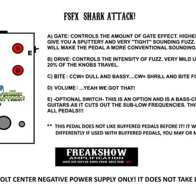 Freakshow Effects Shark Attack! Mammoth type Bass & Guitar fuzz image 3