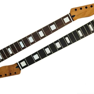 Tele Style neck Roasted maple with rosewood fretboard - Binding & Block inlays (Satin) image 1