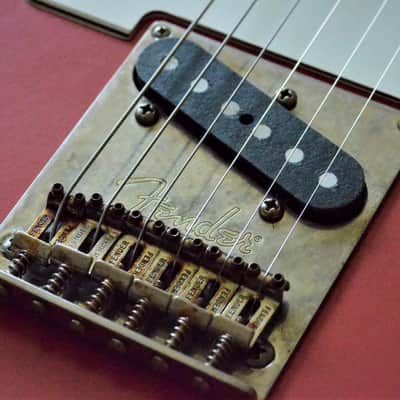 American Fender Telecaster Heavy Relic  Fiesta Red on Jade Green Metallic Custom Shop Pickups image 23
