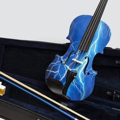 Rozanna's Blue Lightning Violin Outfit 4/4 crystal fine tuners, carbon fiber bow image 4