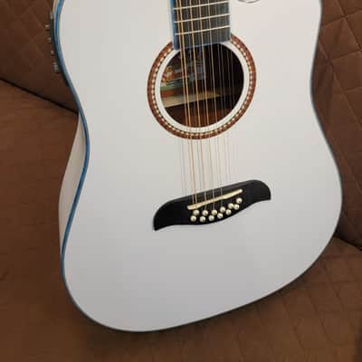 Oscar Schmidt OD312CEWH Dreadnought Cutaway Style Mahogany Neck 12-String Acoustic-Electric Guitar image 8