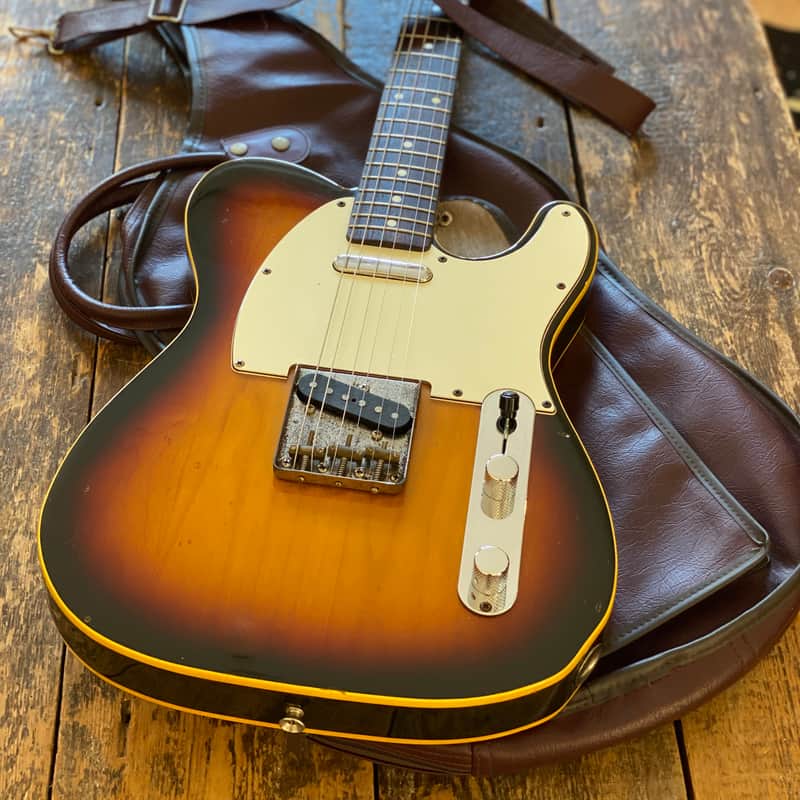 Rare Vintage 1987 FujiGen-Built Fender Japan 1962 Telecaster Custom Reissue MIJ Three Tone Sunburst w/ Vintage Leatherette Case