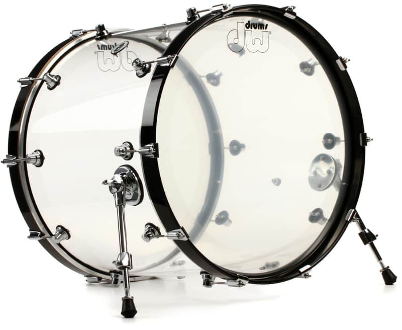 DW Design Series Acrylic Bass Drum - 18 x 22 inch - Clear Acrylic image 1