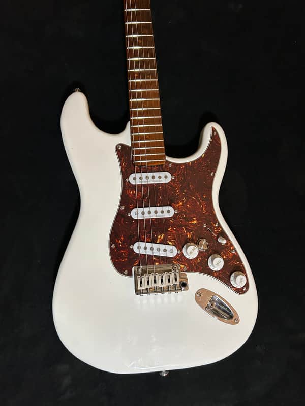White Stratocaster With Dark Roasted Maple Neck - Seymour Duncan Pickups, Phase Reverse and Blender Mod image 1
