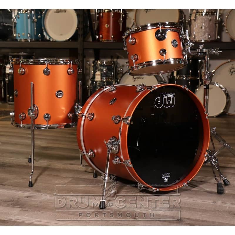 DW Performance 3pc Drum Set 20/12/14 Hard Satin American Rust image 1