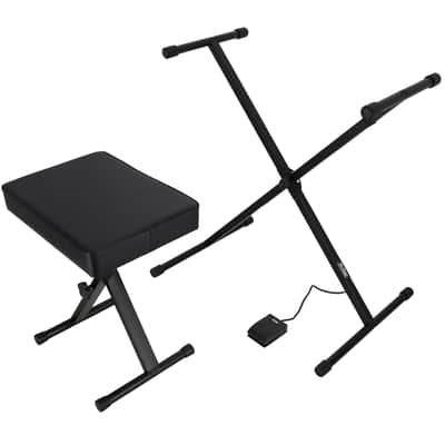 On-Stage KPK6520 CB X-Stand Adjustable Keyboard Stand+Padded Bench+Sustain Pedal image 1