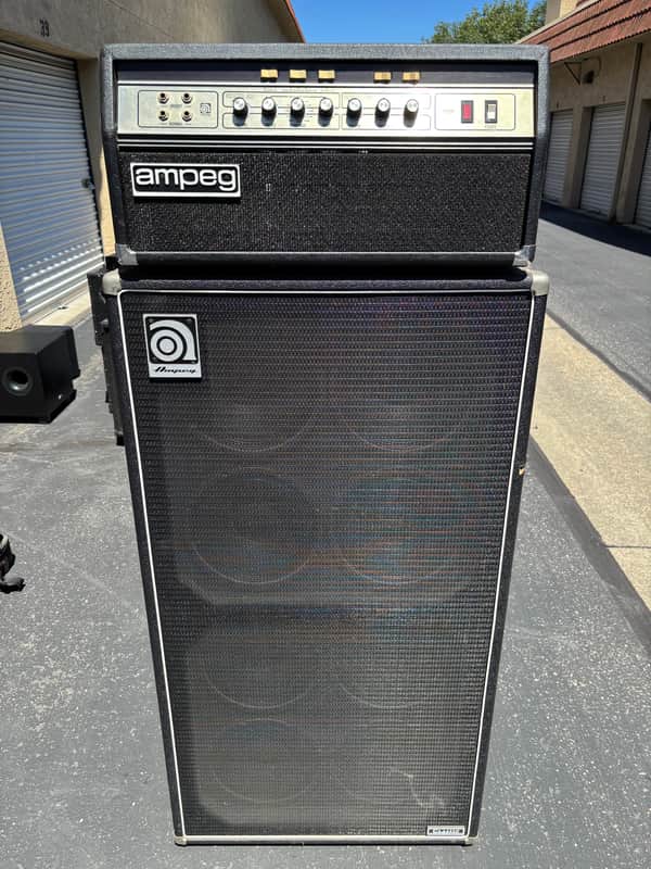 Ampeg SVT "Curved Line" 300-Watt Tube Bass Amp Head V9 WITH Ampeg SVT-810E Classic Series 8 x 10-inch 800-watt Extension Cabinet 1975-1979 image 1