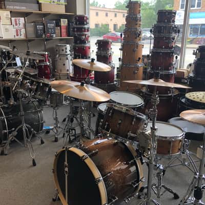 Mapex Design Lab Cherry Bomb Gold Sparkle Fade Drum Set image 5