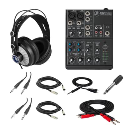 Mackie 402VLZ4 4-channel Compact Analog Mixer with StreamEye Cans50 Professional Studio Headphones, Essential Cables for Connecting to DJ Controllers and Mixers
 and StreamEye Polishing Cloth image 1