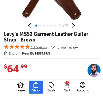 Levy's MSS2-BRN Garment Leather 3" Guitar Strap 2010s - Brown image 6
