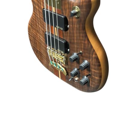 Alembic Stanley Clarke "Brown Bass", Flame Walnut with Ebony, BLUE LEDS *IN STOCK*** image 5