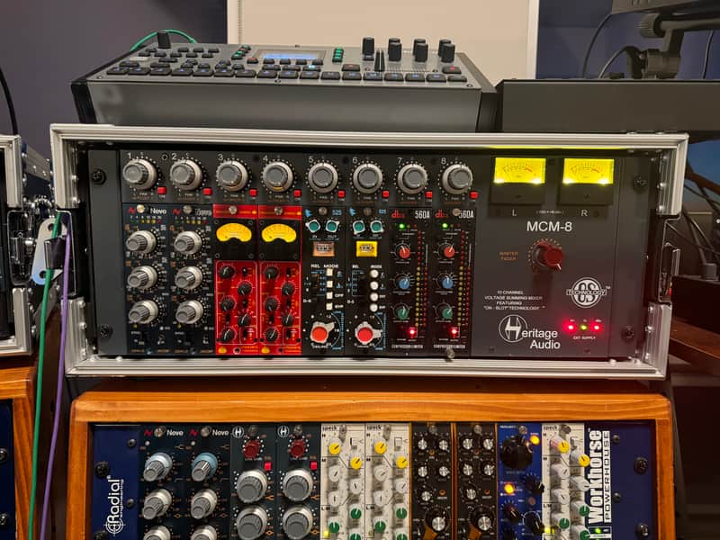 Heritage Audio MCM-8 8-Slot Powered 500 Series Rack with 10-Channel Mixer 2010s - Blue image 1