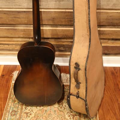 1935 Roundup Supertone Gene Autry Acoustic Guitar with Original Case Worldwide Shipping image 25