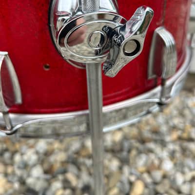Ludwig 10x14 Floor Tom 70s Blue Olive Badge Red Sparkle image 4