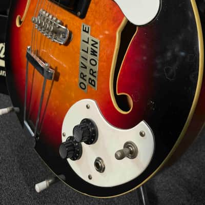 *USA MADE* Late 1960’s/Early 1970’s Mosrite Celebrity II 6-String Hollow-Body Electric Guitar in Orville Brown w/ Hardshell Case image 4