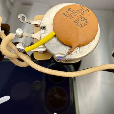 Fender Mustang 1960's wiring harness upgrade with 0.05uF 50v vintage ceramic capacitor image 3