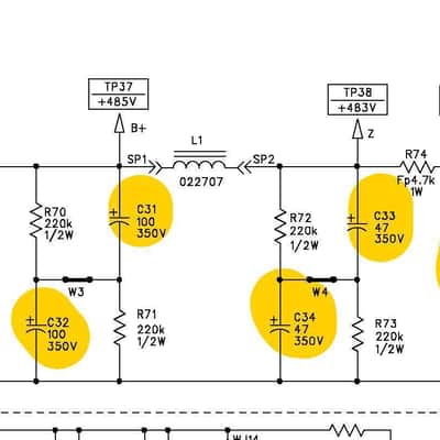 Fender Hot Rod Deville® B+ Filter Cap Set ~ F&T Upgrade image 4