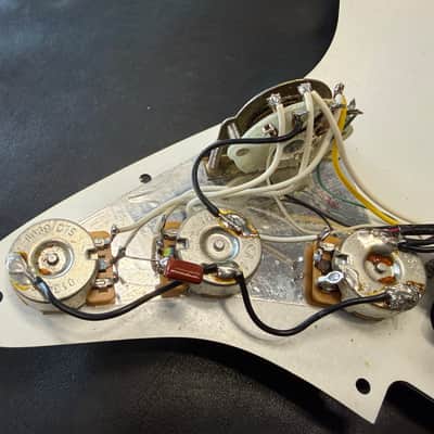 Fender HSS Stratocaster Loaded 3-ply pickguard - MIM- Parchment- ready to drop in! #4 image 6