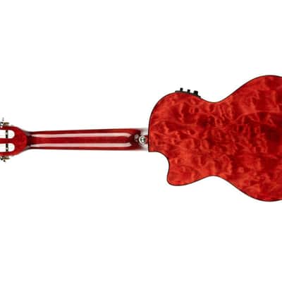 Lanikai QM-RDCET Quilted Maple Red Stain Tenor Acoustic-Electric Ukulele image 3