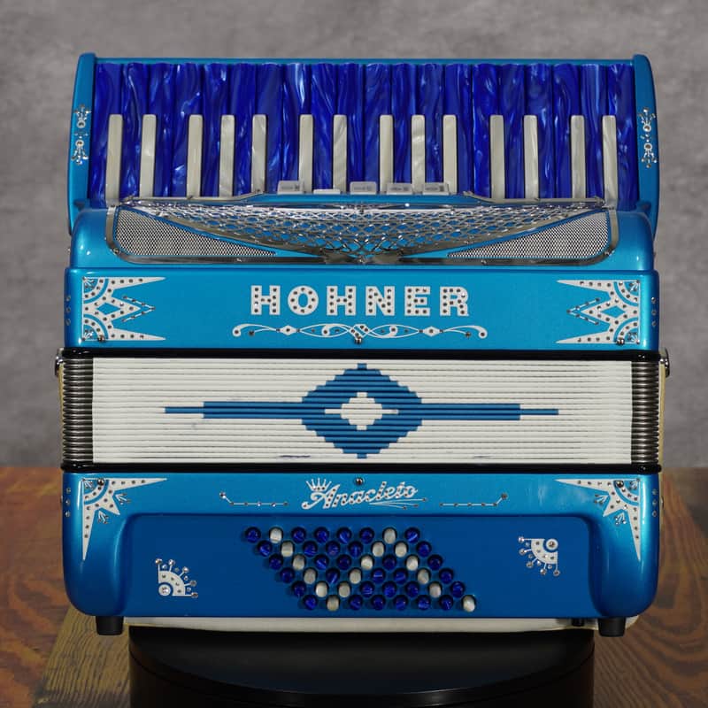 Hohner Anacleto Latino III 48 Bass 5 Switch Piano Accordion-Blue image 1