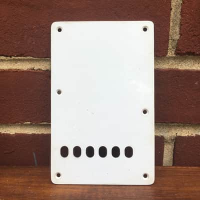 Vintage RI Lefty Fender Guitar Relic Back Plate Tremolo Cover Strat 1Ply White image 1