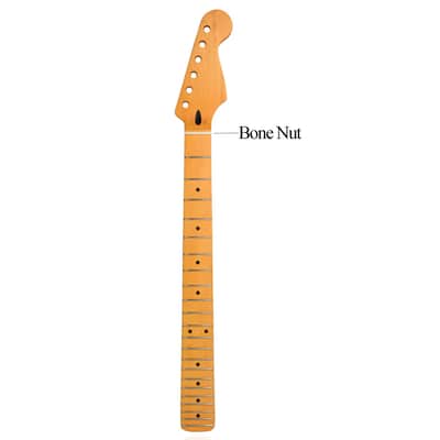 Matte Yellow 22 Fret Electric Guitar Neck, Canadian Maple Handle for ST Style [Peach Wood Tube + Bovine Bone Nut],price include the import duty for US buyer image 7
