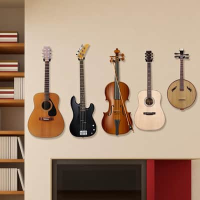 Guitar Wall Mount Hangers 2 Pack,Guitar Hanger Wall Hook Holders Stand for Bass Electric Acoustic Guitar Ukulele (Copper) image 5