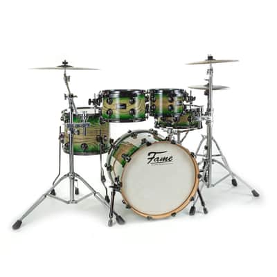 Fame Fortress Studio Shell Set Green Burst - Drum Shell Set image 4