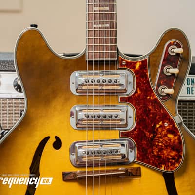 Harmony H-75 Hollowbody Electric Guitar in Vintage Burst - 1963 image 4