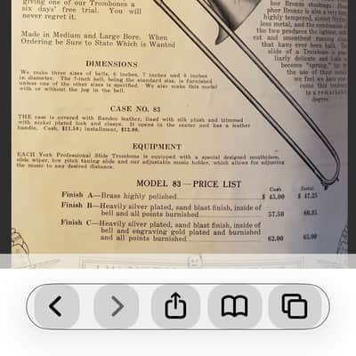 York Bb Trombone (Model 83) (1912)(Professional) (Grand Rapids) SN 30317 (JW York) image 20