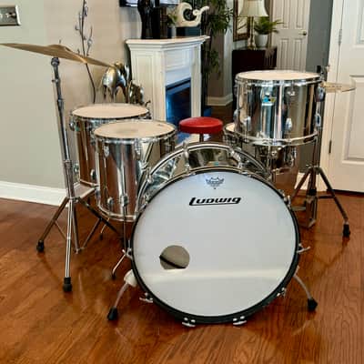 Ludwig 26 INCH BASS STAINLESS STEEL 26/18/16/14 70s - Stainless steel image 3