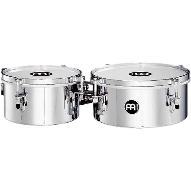 Meinl Percussion 8" and 10" Mountable Steel Mini Timbales, Chrome Finish, 2-YEAR WARRANTY (MIT810CH) image 1
