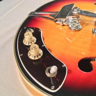 Vintage 1960's Teisco Silvertone 319.14459 Hollowbody Electric Guitar W/ Case image 5