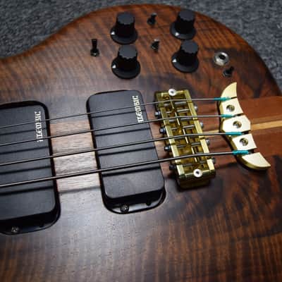 Alembic Stanley Clarke Signature Brown Bass, Natural Flamed Walnut w/ Ebony and LED's *OLD PRICE! image 3