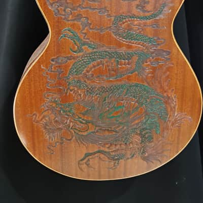 Blueberry NEW IN STOCK Handmade Acoustic Guitar Double Cutaway Dragon with Mango Wood image 9