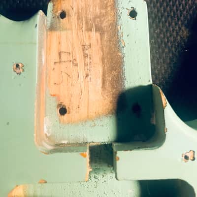 MJT/Fender Telecaster Esquire Aged Surf Green Nitro over 3-tone Sunburst image 16