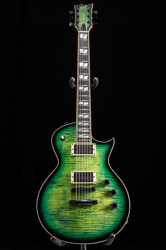 ESP USA Eclipse Flame Maple Dark Lime Sunburst image 1