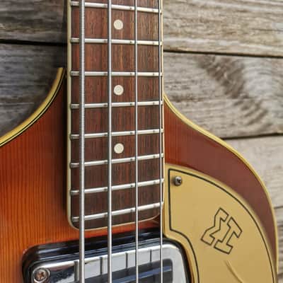 RIF 943 Meazzi Effe Vintage Violin Bass sunburst made in italy image 9