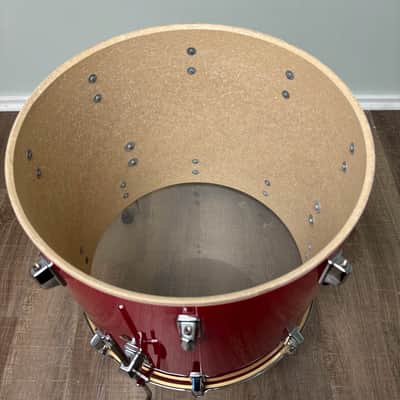 Pearl Export EX 18"x16" Floor Tom Drum with Legs - Late 1980's - Coral Red image 13