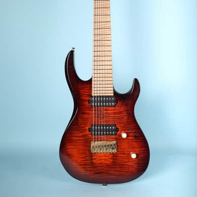 2016 Kiesel Carvin DC800 8 String Neck Thru Orangeburst Flamed image 5
