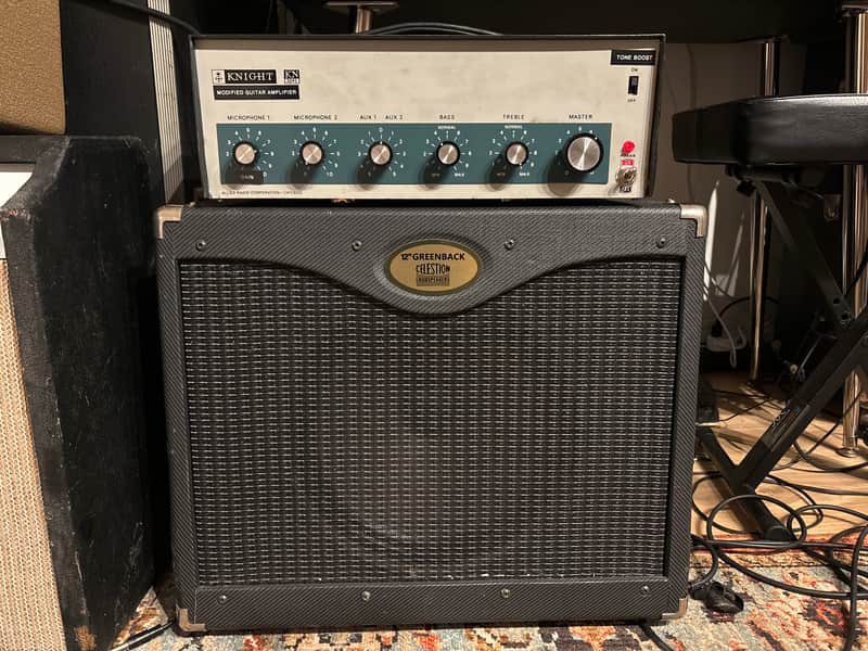 Custom combo amp: modified Knight KN3245 with custom Celestian Greenback cabinet! One of a kind killer rig image 1