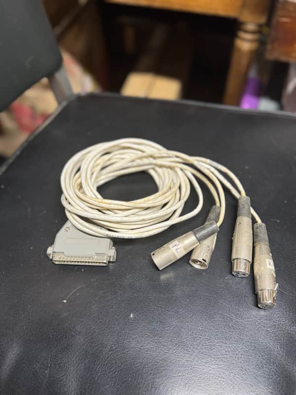 Unknown DB37 to XLR Tascam? Male & Female In / Out Rare Cable Snake Connector 1970's 1980's - Grey & White image 1