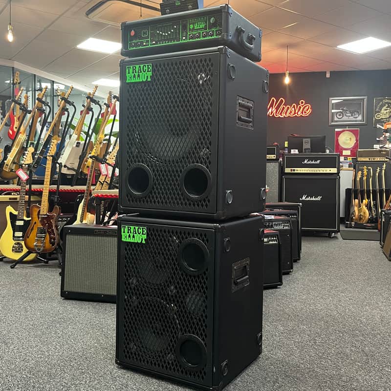 Trace Elliot AH2007S Amp Head-2103X 210 Speaker Cab-1153T 115 Speaker Cab SMX Dual Compressor Complete Vintage Stack 1996 - Black image 1