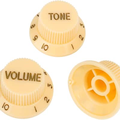 Electric Guitar Control Knobs 2 Tone and 1 Volume Knobs Metric 6mm (15/64") Speed Knobs Top Hat for Squier Strat ST Electric Guitars Pack of 3 JT/XN-04 Cream image 3