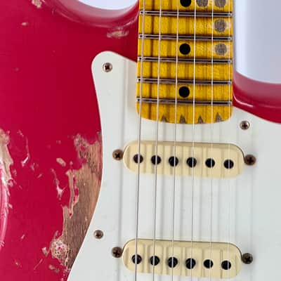 Fender USA Custom Shop  1957 HEAVY RELIC STRAT- FIESTA RED Ser#:R150868 image 12