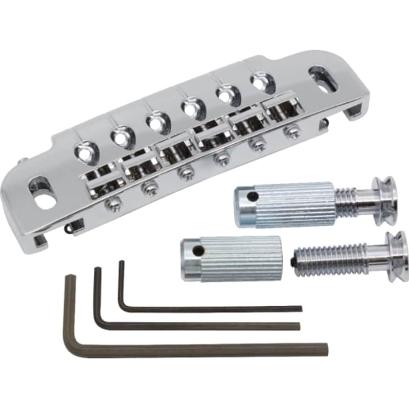 Chrome Bridge / Tailpiece - Gotoh, 510UB, Combination, Stud Mount image 1
