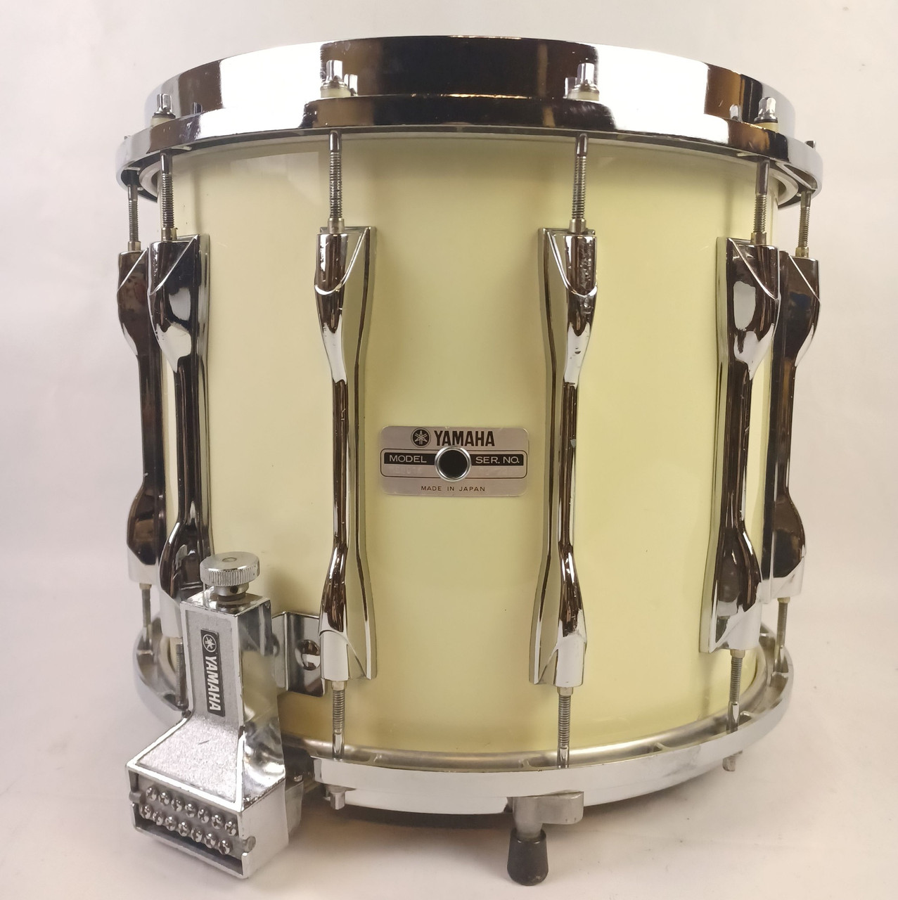 Yamaha 12x14"Field Corps Marching Snare Drum White Japan Die-Cast Rim 80s MS8014 — main photograph