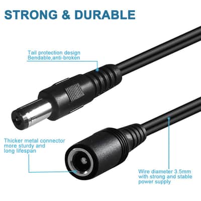 Dc Power Extension Cable,5.5mm x 2.1mm 12v Extension Cord 6FT Security Camera Cable DC Male to Female Extender Wire for CCTV IP Indoor Camera Dvr Standalone LED Strip,DC Supply Adapter image 2